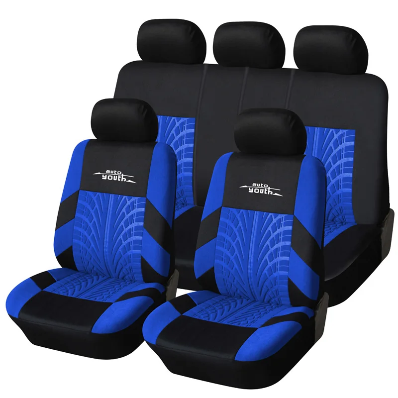 AUTOYOUTH покрышки для сидений и поддержка Полный автомобильный чехол для сидений универсальные автомобильные аксессуары для интерьера серый протектор для сидений автомобиля - Название цвета: BLUE