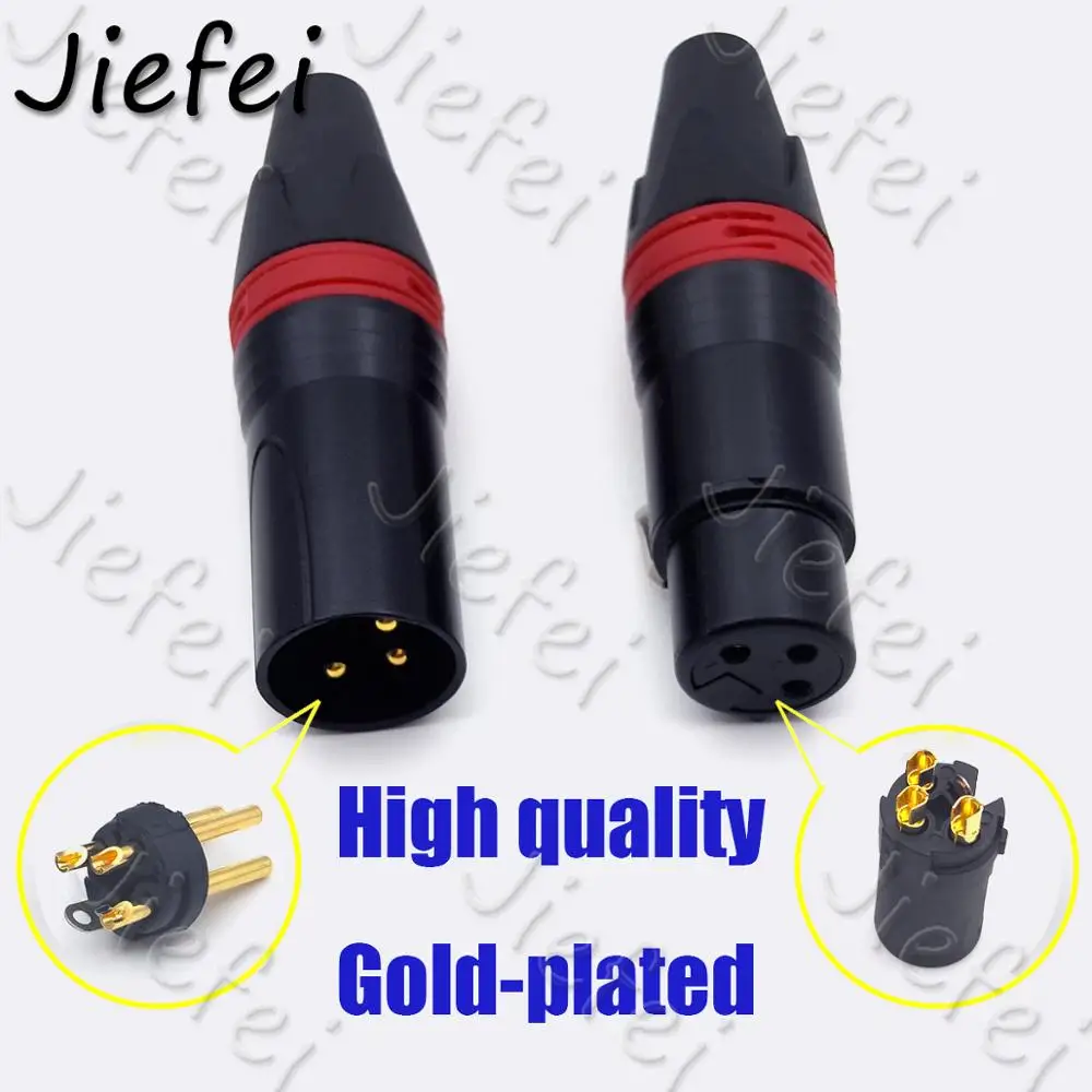 

20Set high quality Gold plated XLR 3Pin Audio Cable Connector Black Male + Female MIC Plug Microphone Cable Connect XLR Adapter