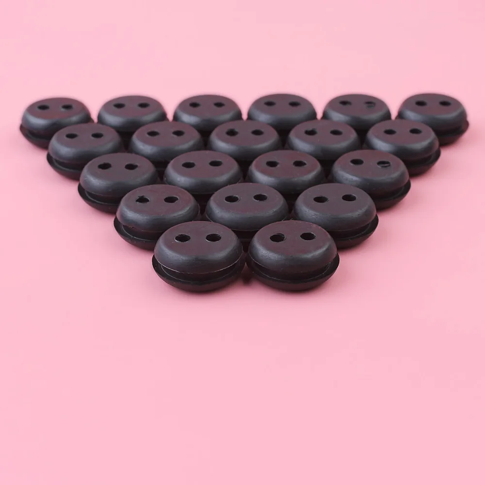 Fuel Tank Grommet 20pcs/lot 2 Hole Fuel Gas 20mm Rubber Grommet For Stihl Husqvarna Homelite Chainsaw Trimmer Accessories Lawn Mower Spare Parts