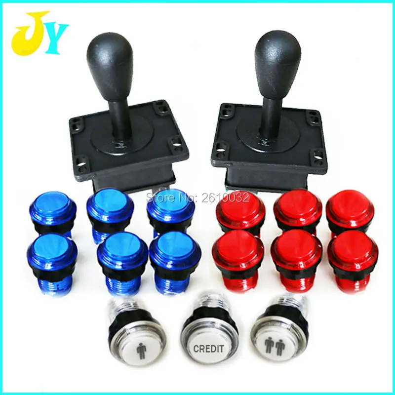 HAPP style joystick & ZIPPY 8 way arcade joystick With LED Push Button