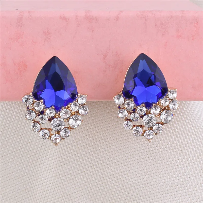 bridal luxury waterdrop teardrop shape clip on earrings needn`t ear hole earrings  (53)