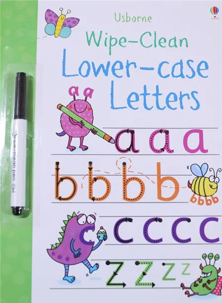 Limpar-limpar o Livro de Exercícios Reusável com Caneta Palavras para Pré-escolar Crianças Inglês Escrita Habilidades Número Aprendizagem Precoce 21*27cm 39 Online shopping