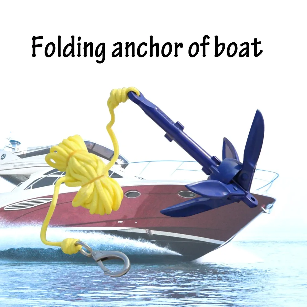 

Rowing Accessories Folding anchor with rope 4 Tines Compact Anchor Buoy Kit Bag Marine Rope for Canoes Kayaks Sailboats10.22