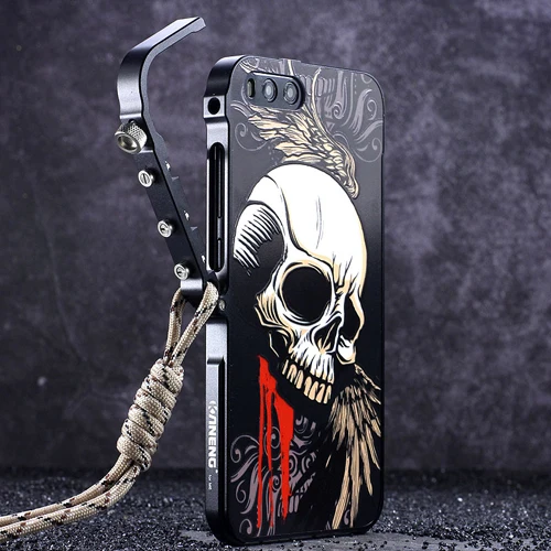 

Aluminum Metal Bumper + PC 3D Relief Case For xiaomi mi6 mi 6 Skin Protective Cover Fashion Shell Shockproof