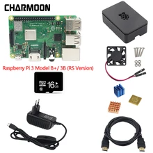 7 шт. комплект комбо Raspberry Pi 3 Model B + Материнская плата 16 Гб MicroSD карта корпус для Raspberry Pi адаптер, радиаторы HDMI кабель