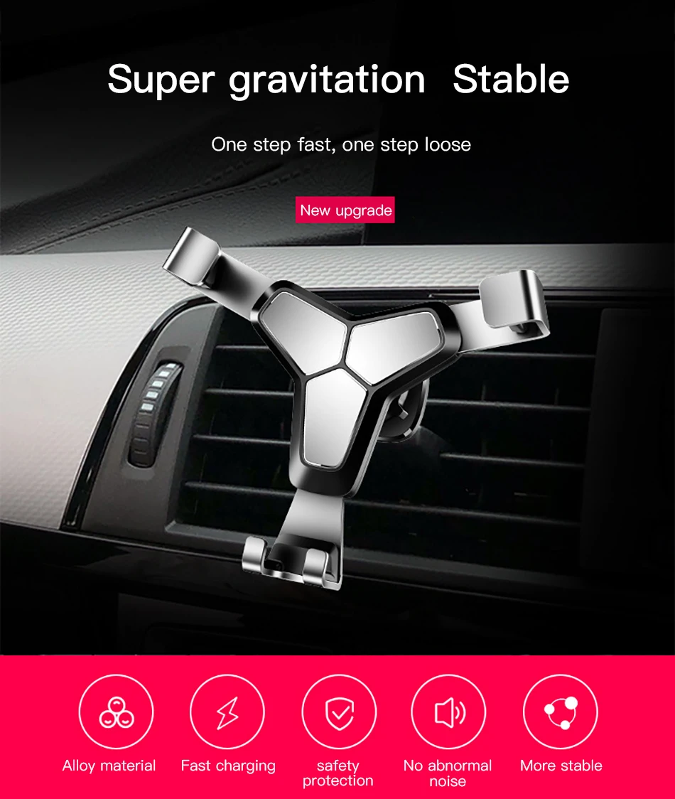 !ACCEZZ Gravity Car Phone Holder Stand Air Vent 360 Degree Rotation Universal 4-7 inches For iphone Xiaomi Samsung Auto Bracket (1)