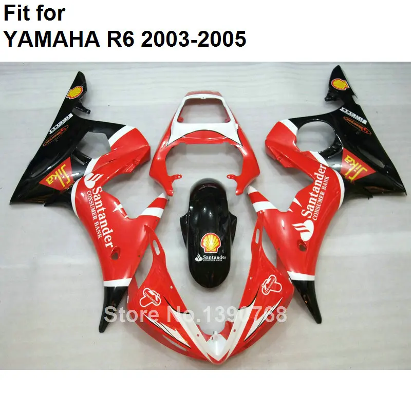 

Fairing kit for Yamaha YZF R6 2003 2004 2005 red black motorcycle parts fairings kit YZFR6 03 04 05 BC02