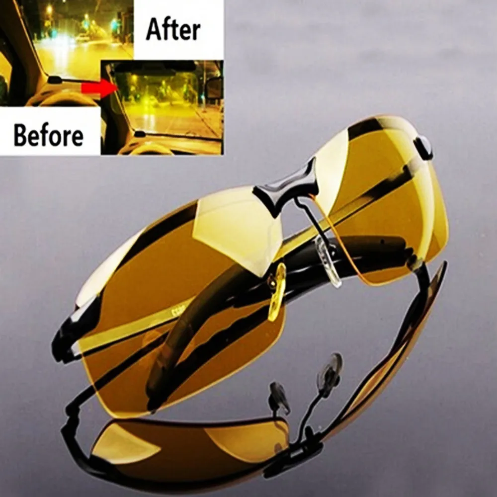

Men's Car Driving Fishing Yellow Sunglasses Teal Lens Night Vision Glass New