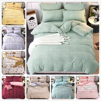 

Kids 3pcs Bedding Set King Queen Double Size Duvet Cover 1.5m 1.8m 2m Bedsheet 4pcs Bedlinen Stripe Bedclothes Home Textile Beds