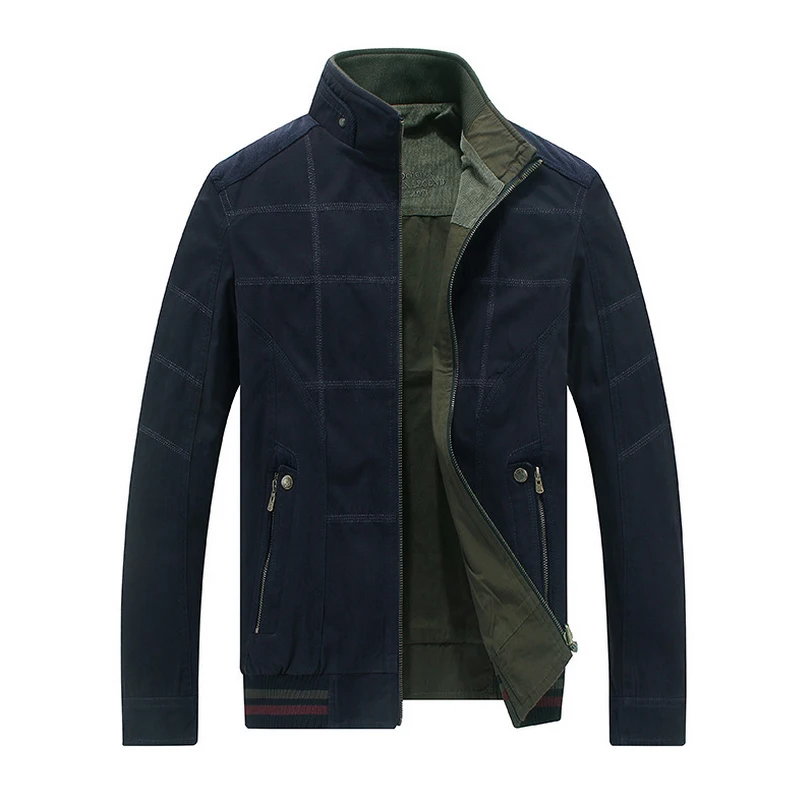 Мужская летная куртка бомбер с воротником стойкой из мытого хлопка|flight jacket|jacket