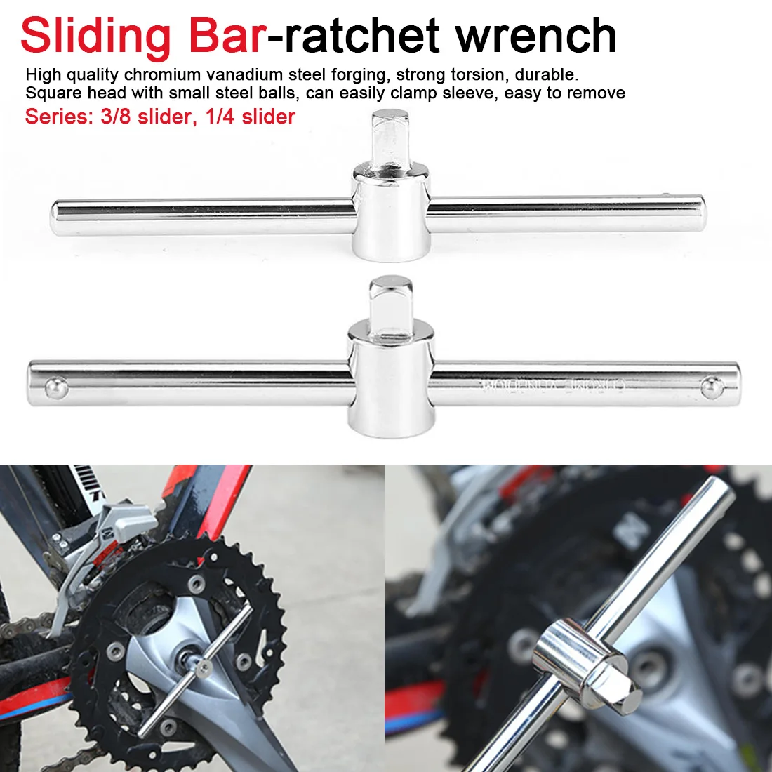 

Extension Connection 1/4" 3/8" Drive Socket Wrench Extension Sliding Bar T handle Socket For Ratchet Driver Auto Repair Tool