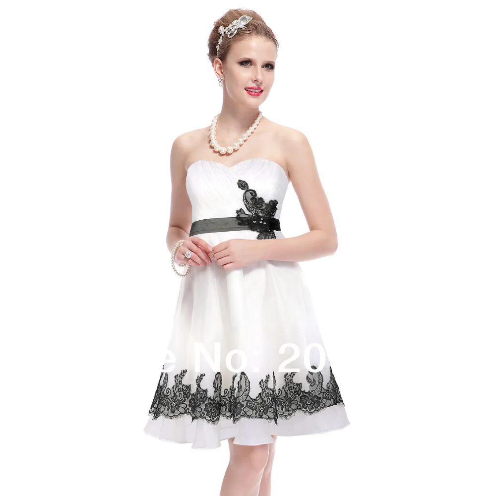 Cocktail Dress Ever Pretty 03962 Strapless White Short Prom Gowns