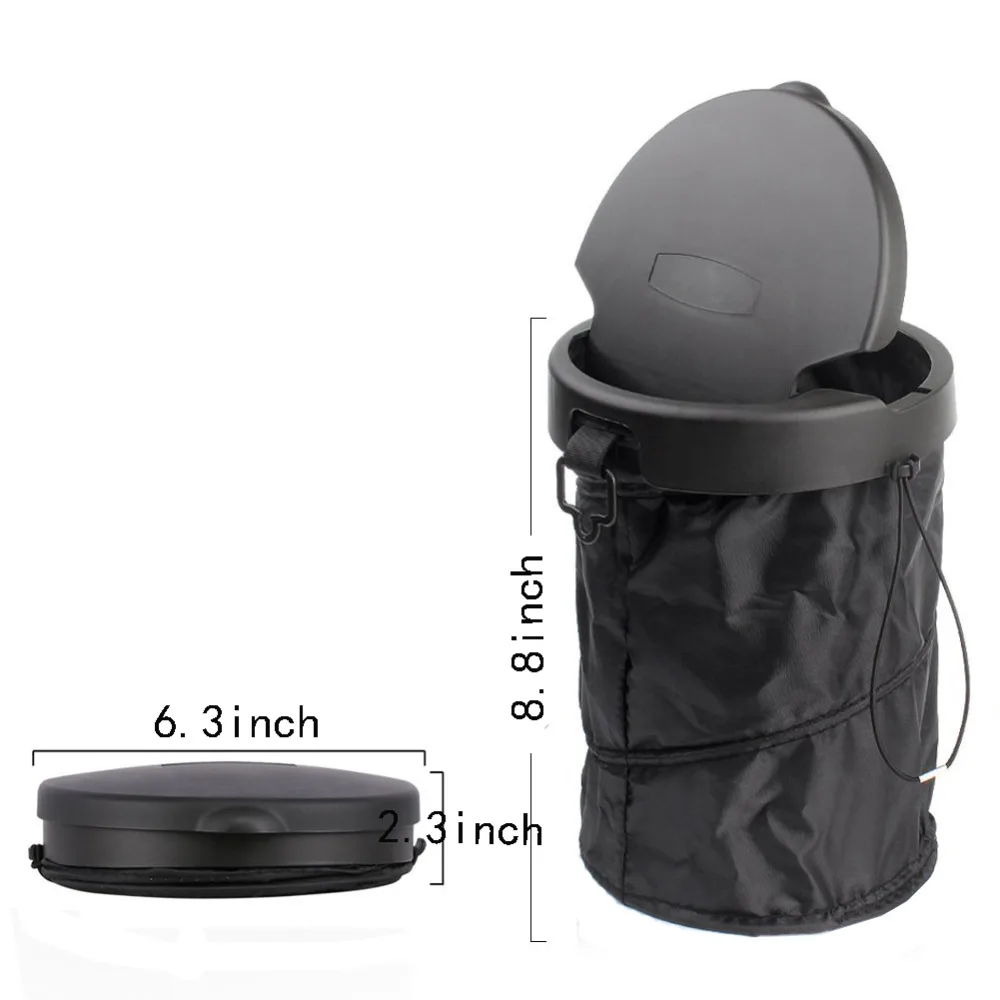 Portable Car Trash Can Waterproof Collapsible Pop-up Trash Bin Garbage Container with Lid