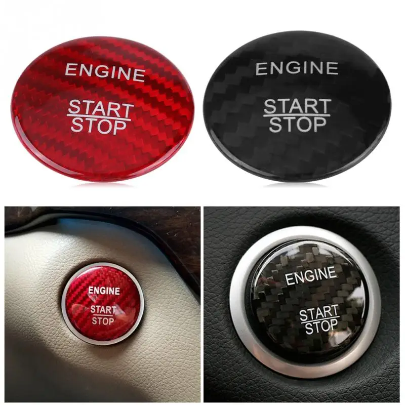 Car Styling Carbon Fiber Engine Start Button Cover Trim for Mercedes