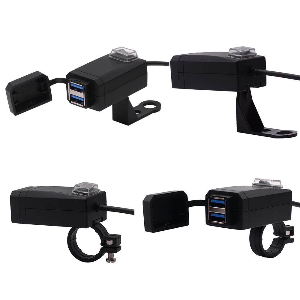 WUPP QC3.0 USB Motorcycle Charger Moto equipment Dual USB Quick Change 12V Power Supply Adapter for iphone Samsung Huawei