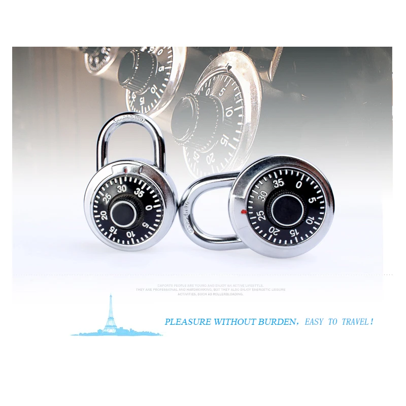 Round Rotary Digit Combination Padlock Round Number Code Lock Safe