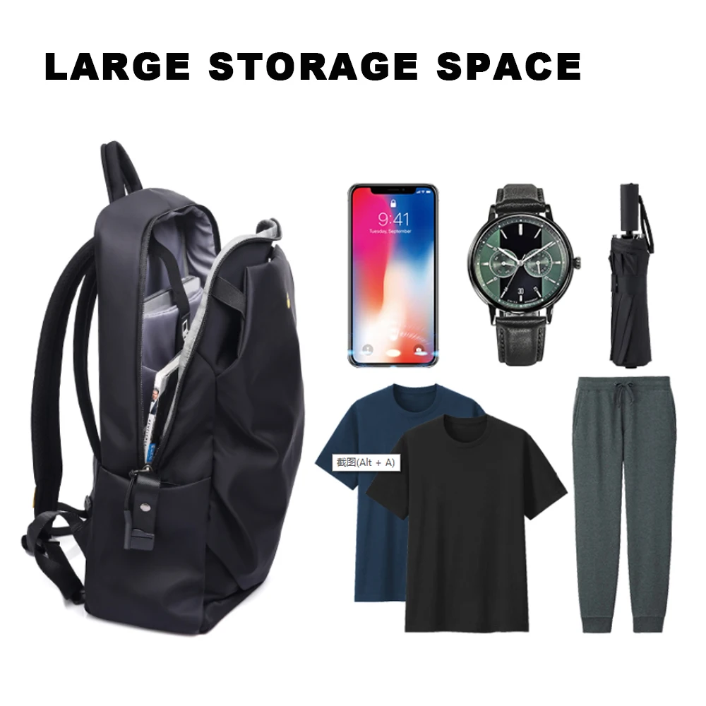 Tangcool de los hombres de moda Mochila portátil de 15 pulgadas Mochila hombres de viaje impermeable Mochila al aire libre de la escuela adolescente Mochila