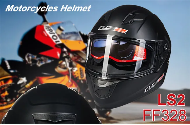 LS2 FF328 поток полный лицо moto rcycle шлем Capacete LS2 с двойными линзами LS2 Casco moto capacete de moto cicleta DOT Approved