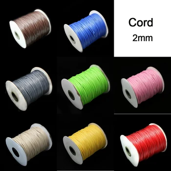 

New Promotion 5m/lot 2MM Waxed Thread Cotton Cord String Strap Necklace Rope Beading Wire Line For Jewelry Making DIY Bracelet