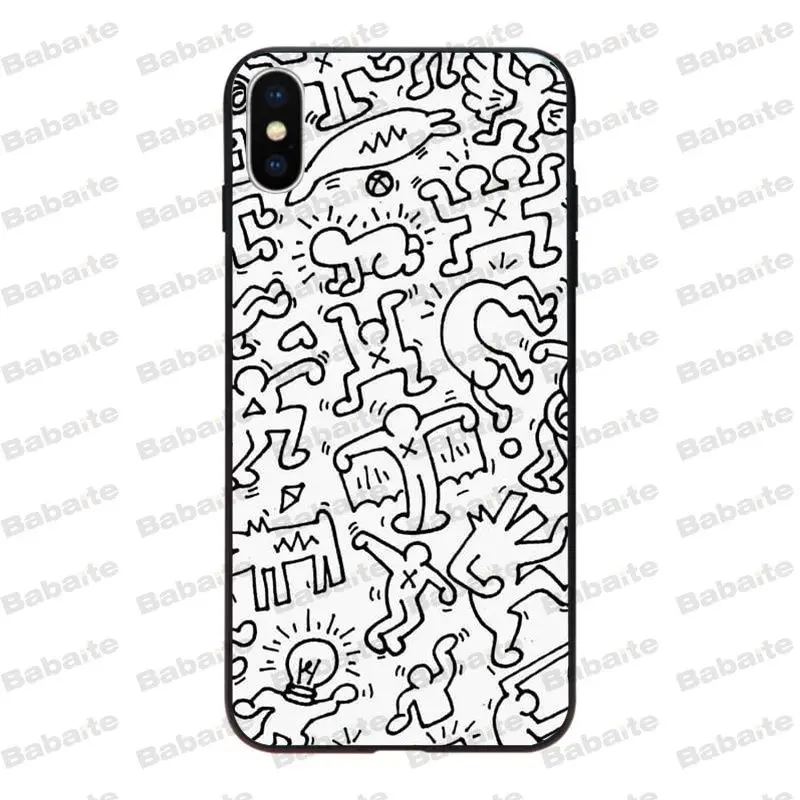 Мягкий силиконовый чехол Babaite Keith Haring из ТПУ для iPhone 8 7 6 6S Plus X Xs Xr XsMax 5 5S SE 5c Coque11 11pro 11promax