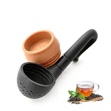 Силиконовый ситечко в форме табачной трубки для заварки чая для дома, ситечко для черного чая, травяной держатель для специй, принадлежности для заваривания чая, инструменты