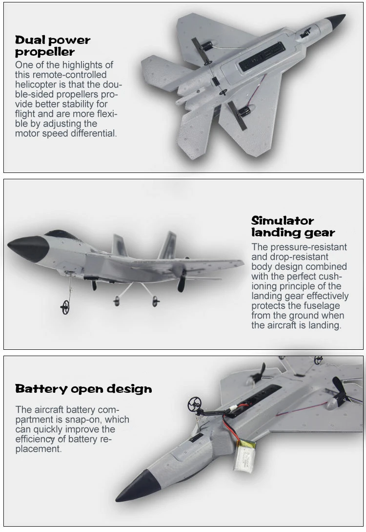 F22 2,4 GHz EPP RC истребитель контроль планер прочность инерционная пена Airplan игрушка модель самолета уличные развивающие игрушки