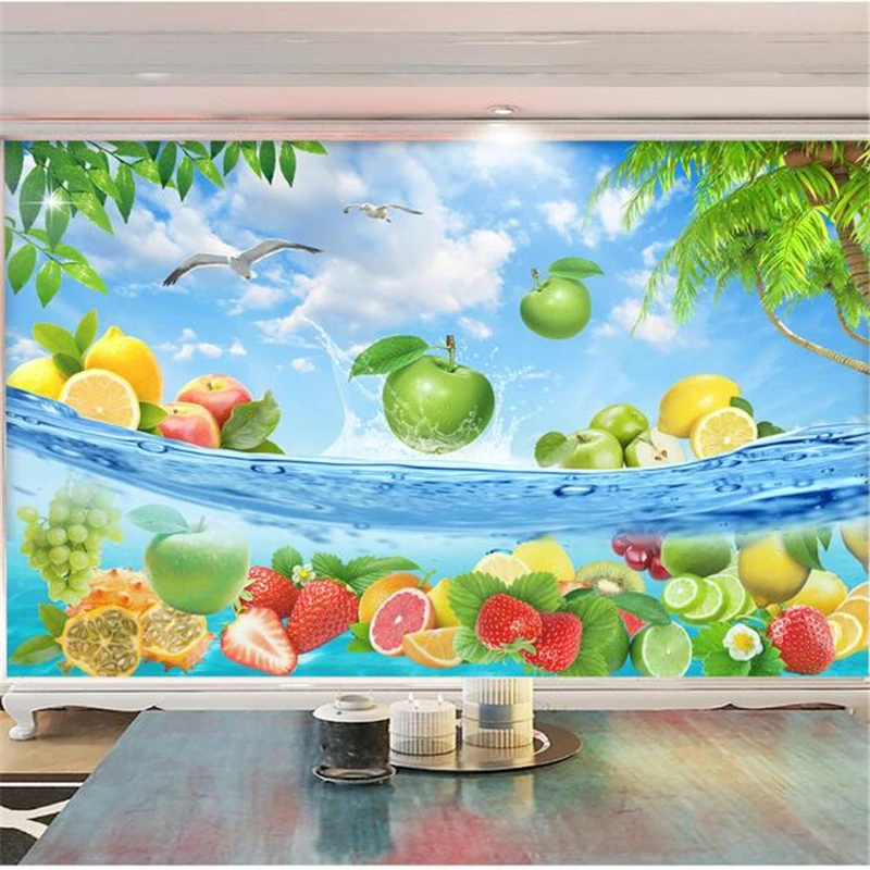Обои на заказ, 3d фотообои, hd фрукты, свежий лето Гавайи, морская вода, обои для гостиной, фон, 3d обои