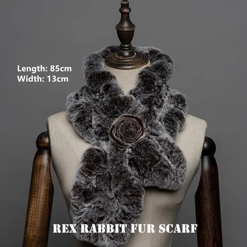 Gours натуральный мех шарф для женщин высокое качество натуральный мех кролика Рекс шарфы толстые теплые зимние модные цветочные Falbala GLWJ019
