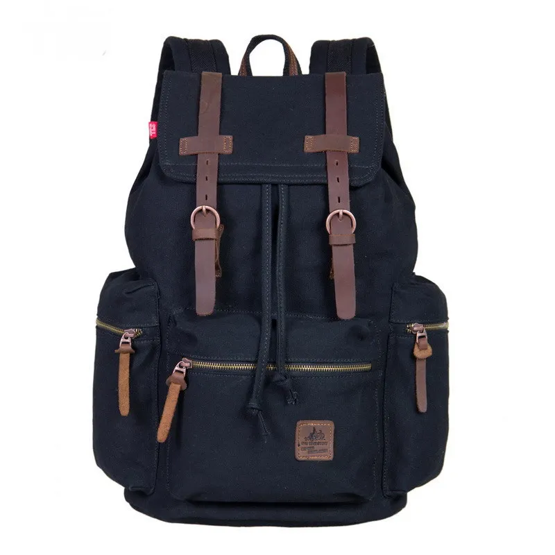 Большой Вместительный холщовый рюкзак женский рюкзак мужские дорожные сумки Школьные сумки Mochilas 1" Сумка для ноутбука 2 размера - Цвет: Black Size L