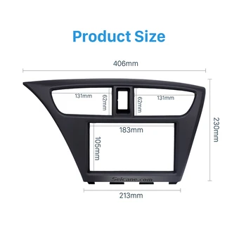 

Seicane Excellent Double Din Car Radio Fascia for 2012-2015 Honda Civic European LHD Fitting Frame Trim Bezel Panel Adaptor