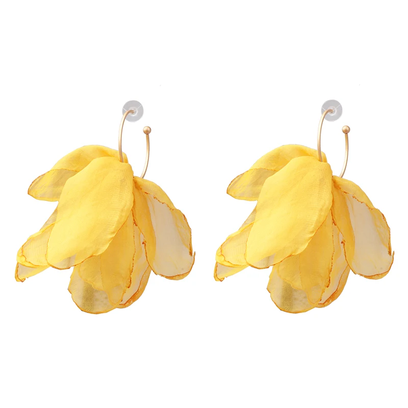 

2019 Bohemia Trendy Yarn Flowers Drop Earrings For Women Wedding Party Jewelry Ethnic Statement Earrings Female