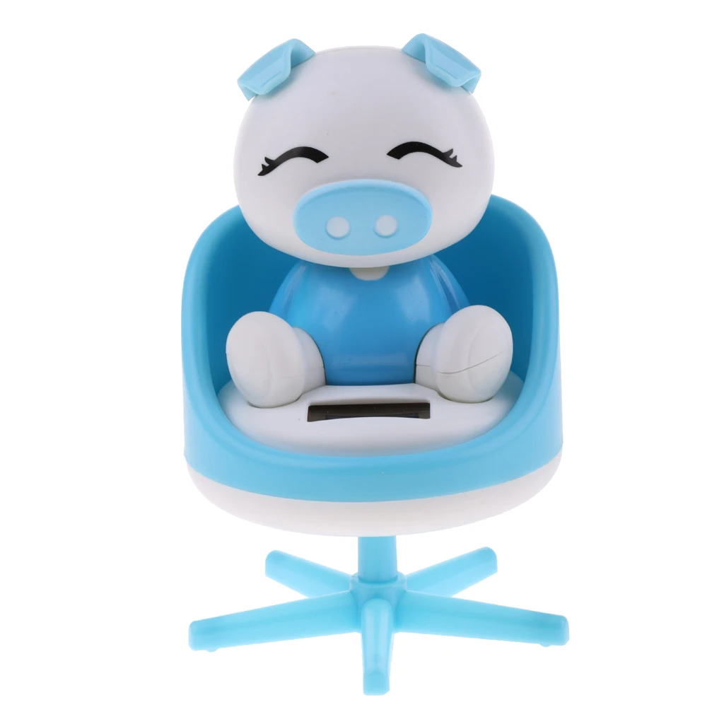 Adorable Plastic Solar Powered Toys Noding Head Figurine Model Home Car Ornament Panda Novelty Gag Toys for Kids Birthday Gift