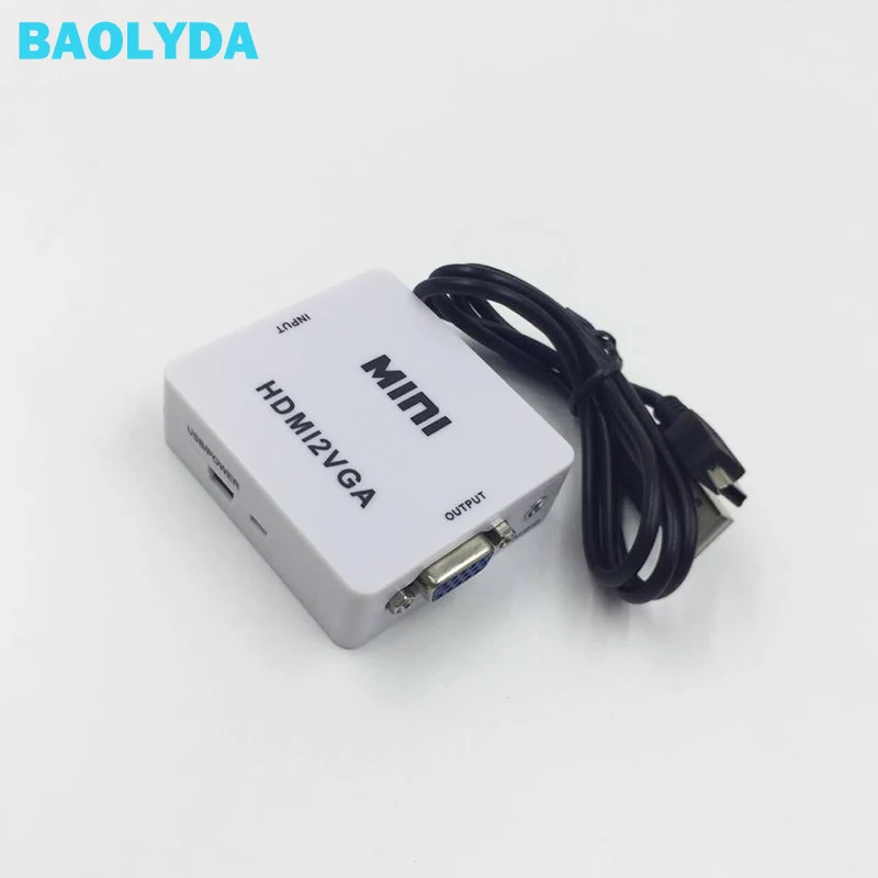 Baolyda 1080P HDMI к VGA конвертер с аудио HDMI2VGA разъем адаптера для ПК ноутбук HDTV проектор 2
