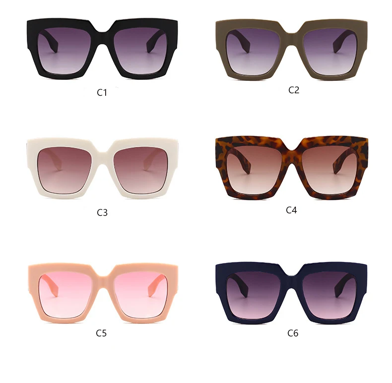 Белые Квадратные Солнцезащитные очки для женщин, большие квадратные солнцезащитные очки, женские дизайнерские брендовые роскошные большие толстые оправы, трендовые очки UV400