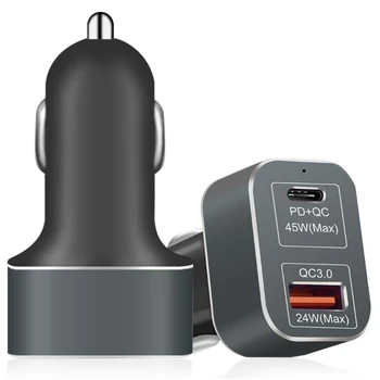 

Type C PD Quick Charge 3.0 Car Charger 69W Adapter for iPhone X S8 S7 Xiaomi LG