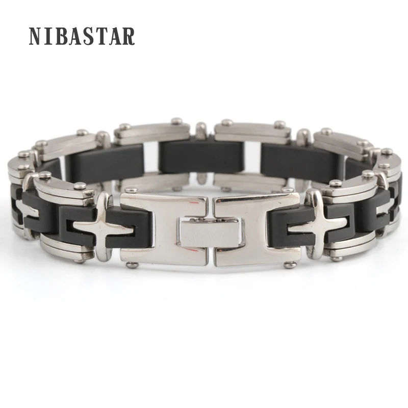 Модные мужские ювелирные изделия, Гладкий Простой мужской браслет, посеребренный браслет из нержавеющей стали, мужские браслеты
