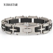 Модные мужские ювелирные изделия, Гладкий Простой мужской браслет, посеребренный браслет из нержавеющей стали, мужские браслеты