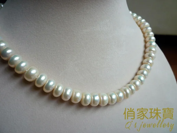 Natural pearl necklace oblate 9 -- 10 mm | Украшения и аксессуары