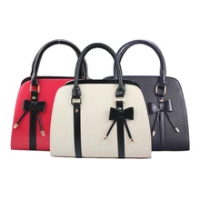 Модная женская обувь корейский стиль из искусственной кожи украшение-банты курьерские Сумки из натуральной кожи, сумки тоут через плечо 3 цвета AB@ W2