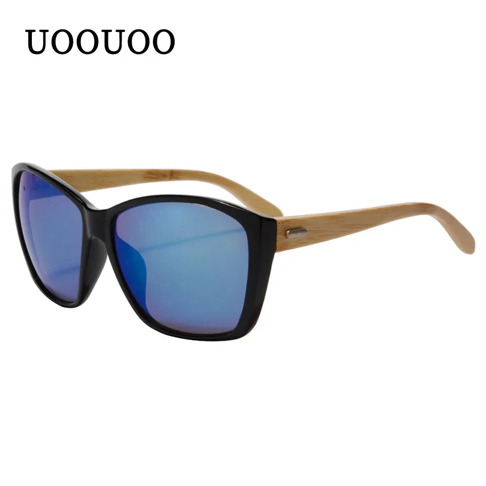 Модные женские солнцезащитные очки Женские бамбуковые UV400 зеркальные для