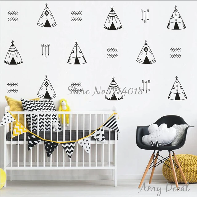 Arrow Tee Wall Decals Nursery Tribal Geometric Tents Arrow Tee Wall Decals Nursery Tribal Geometric Tents Decor Vinyl Stickers For Kids Room
