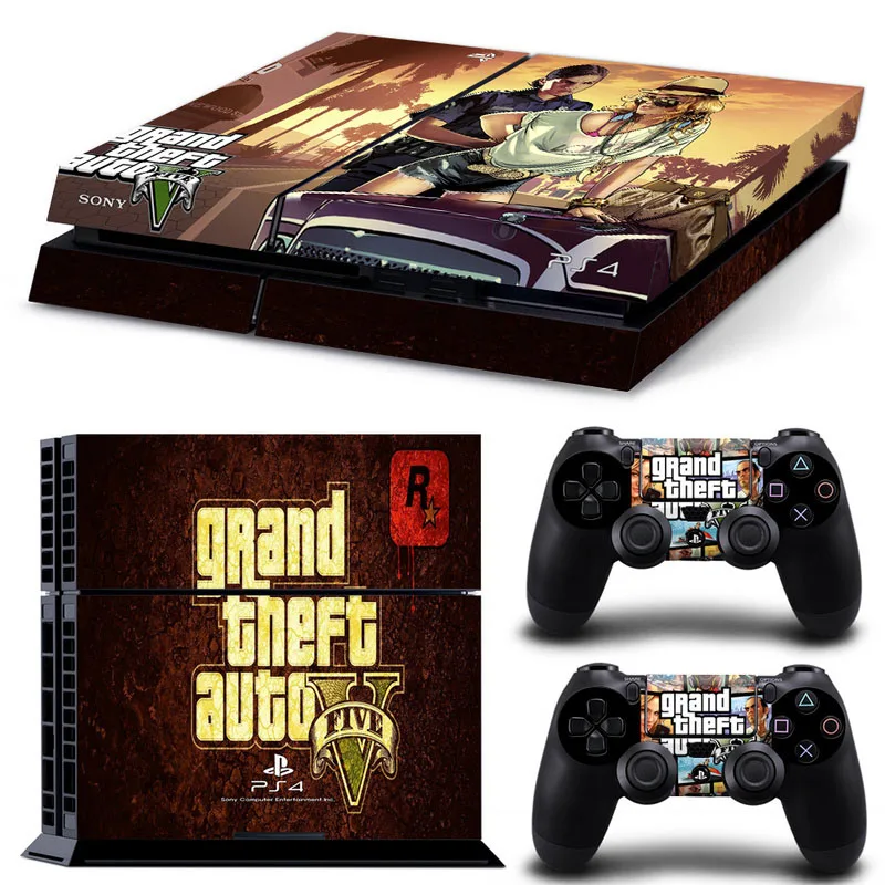 Grand Theft Auto 5 GTA 5 для консоли PS4 Виниловая наклейка для Playstation Cover Skin 4+ 2 контроллера наклейка на джойстик