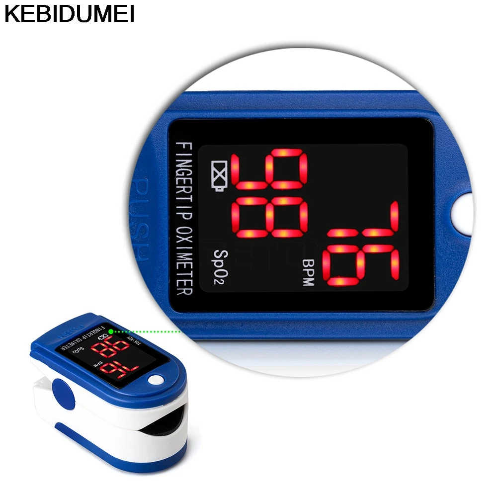 

Fingertip Pulse Oximeter Spo2 PR Monitor Blood Oxygen Meter Digital LED Display Heart Rate Meter Health Care Blue
