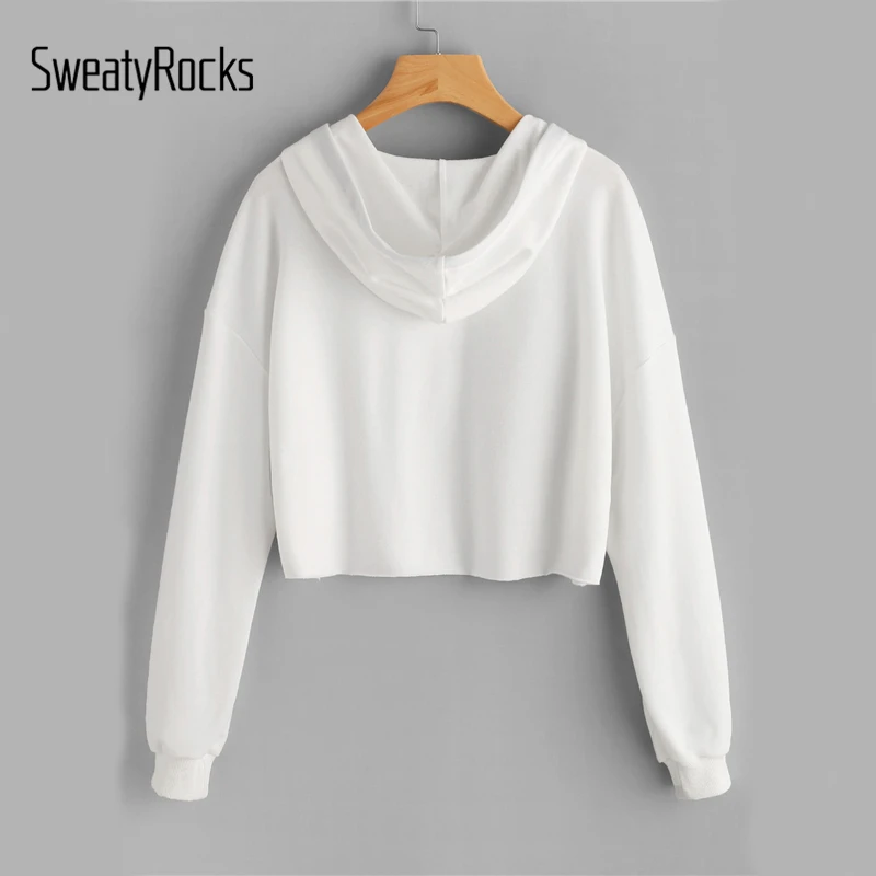 SweatyRocks الأبيض قطرة الكتف رداء ذو قلنسوة المرأة إلكتروني طباعة طويلة الأكمام عارضة البلوفرات البلوز 2018 الخريف أعلى SweatyRocks الأبيض قطرة الكتف رداء ذو قلنسوة المرأة إلكتروني طباعة طويلة الأكمام عارضة البلوفرات البلوز 2018 الخريف أعلى