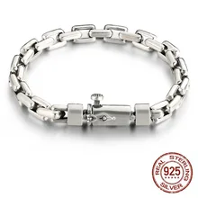 925 пробы серебро Для мужчин Браслеты чехол для телефона на руку heren Ширина 6 мм/8 мм Классический Винтаж тайский серебряный Для мужчин тяжелый браслет bracciale uomo