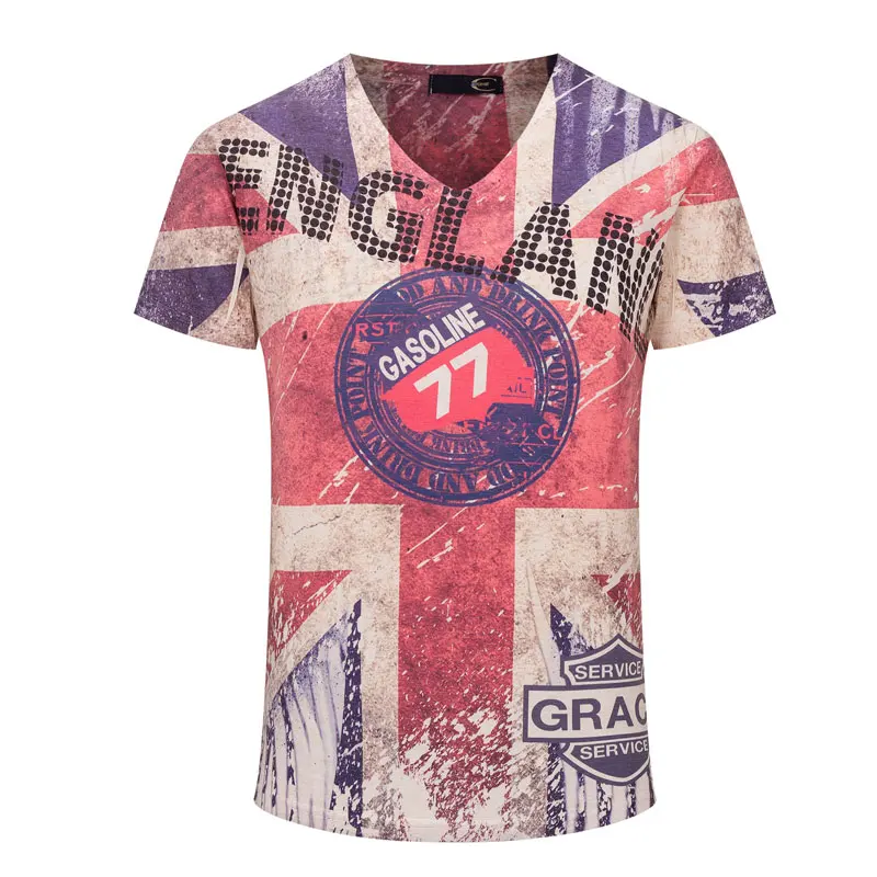 Men England Flag Printed T shirt 3D Print Top Tees Short Sleeve Camisetas Summer Shirt Creative