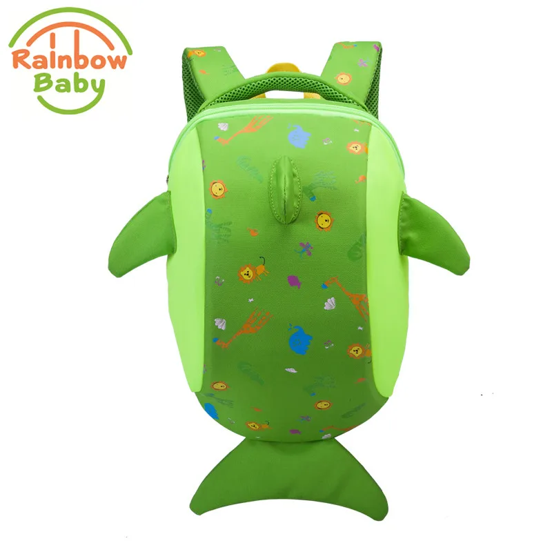 

Rainbow Baby Green Dolphin Cartoon Schoolbag Breathble Kids & Babys Bag Waterproof Bagpack Anti Lost Backpack For Boys And Girls