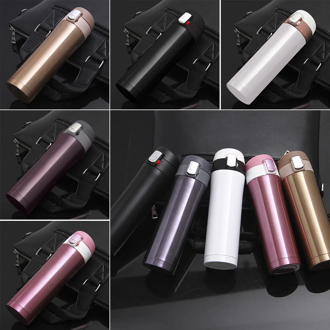cheap Stainless Steel Thermal Cup Bottle 350 450ml Travel Mug Water Vacuum Cup School Home Tea Coffee Drink Bottle