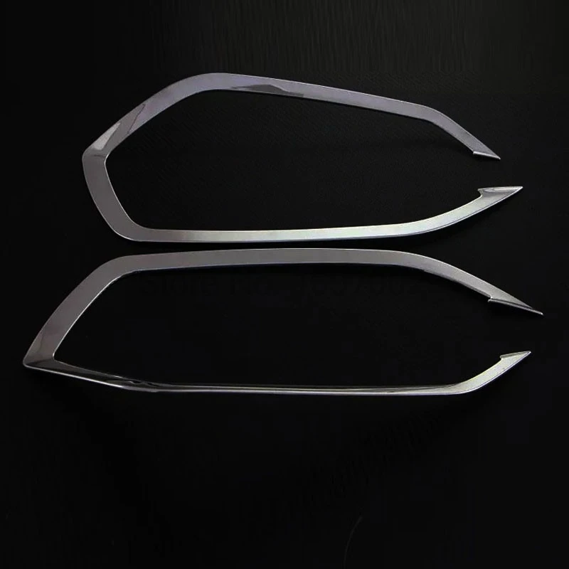 For Hyundai Tucson 2016 2017 2pcs Chrome Car Front Foglight Lamp Shade Cover Protectors Molding Trim Exterior Accessories