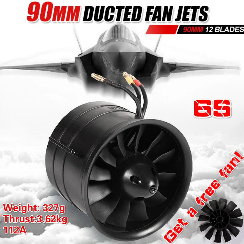 FMS 90 мм 12 лезвий Ducted Fan EDF с двигателем 3546 KV1900 Jet Power System 6S для фотоэлементов модели